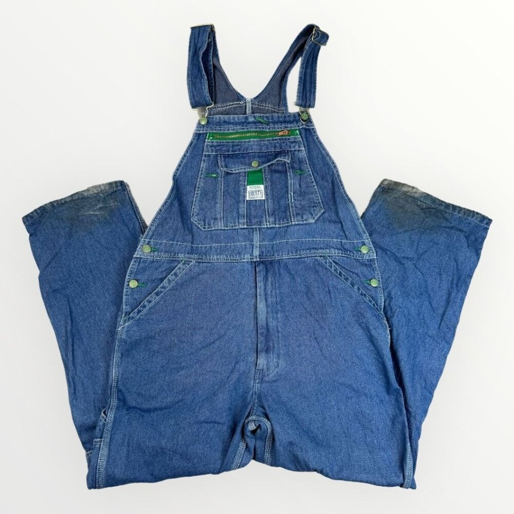 Vintage Liberty Bib Denim Carpenter Overalls Mens Blue Medium Wash Casual Bibs